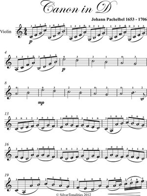 cover image of Canon in D Easy Violin Sheet Music